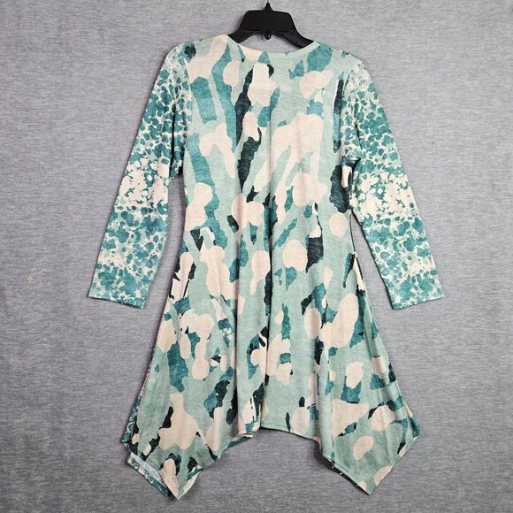 Amma Design Women's Colorful Abstract Mini Blue Dress Made in the USA Sz M - Picture 4 of 8